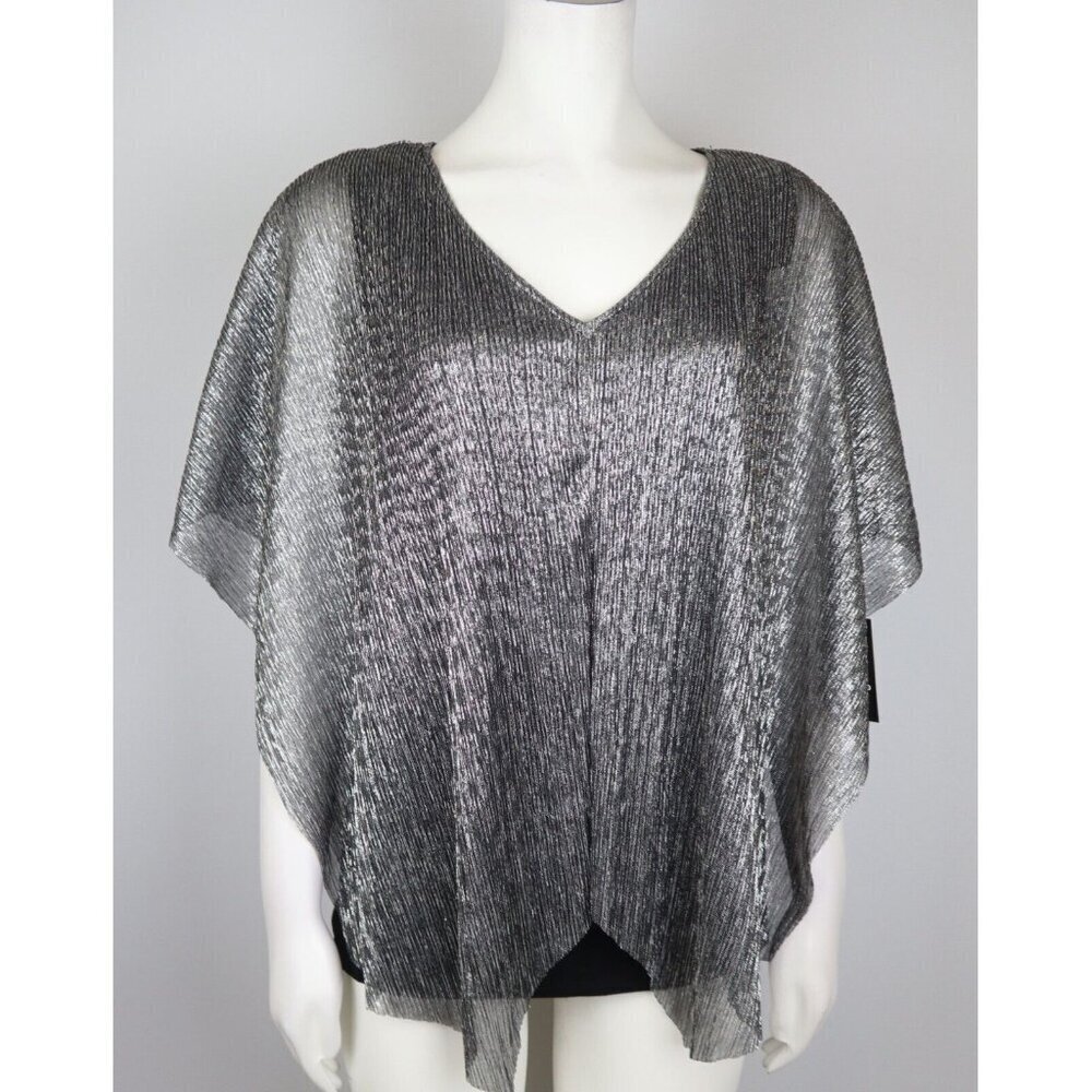 WOMEN'S SILVER SHIMMER BLOUSE - I.N. STUDIO - SIZE S - NWT